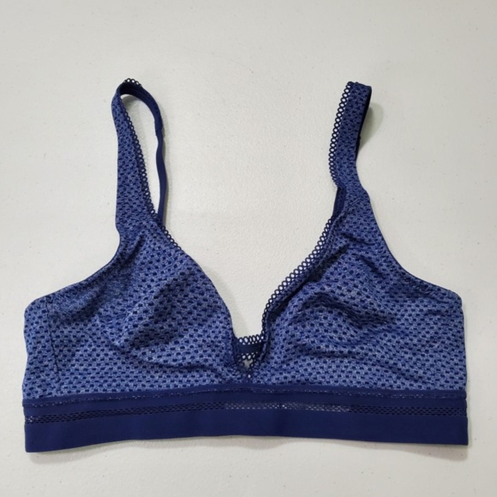 b.tempt'd Women Bra Small Blue Spectator‎ Triangle Bralette Wireless Unlined